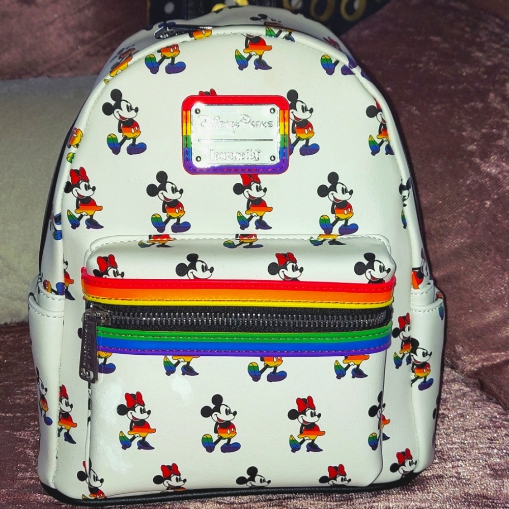 Rainbow loungefly Disney mickey and minnie